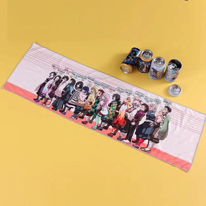 Demon Slayer Anime Cooling Towel Blind Box, Instant Cooling Sports Towel, Microfiber Quick Dry Ice Towel for Gym Running Cycling Workout, Canned Random Anime Character Chilling Towel, Anime Fan Collectible Gift