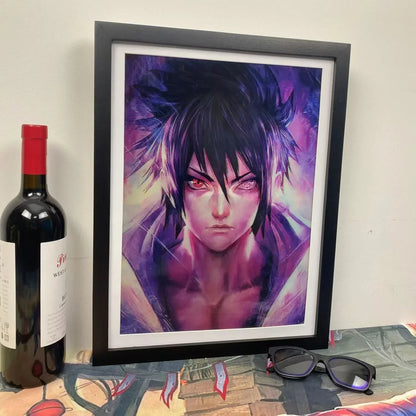 Naruto 3D Lenticular Poster with Frame, Anime Flip Changing Picture Art, Kakashi Sasuke Gaara Naruto Wall Decor, Bedroom Hanging Painting, Naruto Fan Merch Gift