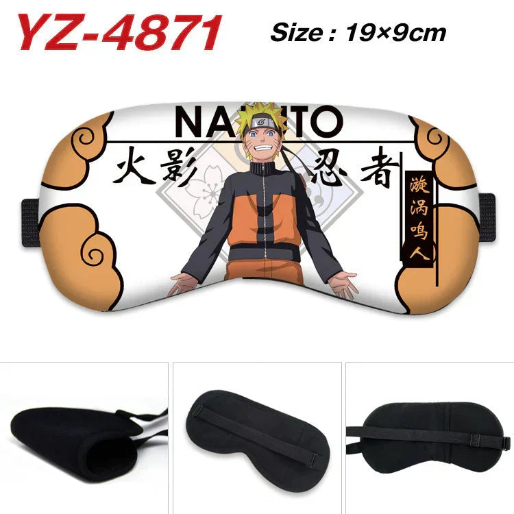 Naruto Anime Sleep Eye Mask, Uchiha Sasuke Itachi Madara Sakura Printed Blindfold, Soft Comfort Light Blocking Eye Cover for Travel Nap, Multiple Styles, Anime Fan Gift