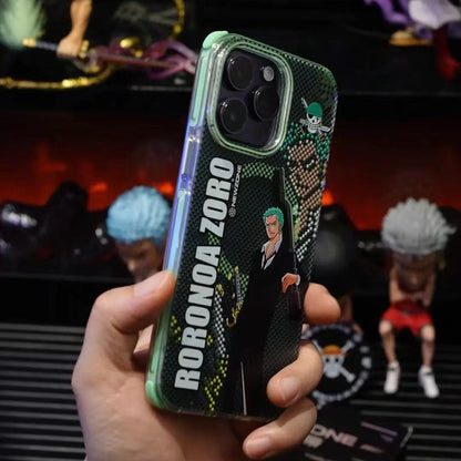 One Piece Anime Phone Case for iPhone, Nika Luffy Roronoa Zoro Halftone Dot Print Shockproof Protective Cover, Multi Styles One Piece Character Phone Shell, Anime Merch Gift for One Piece Fans