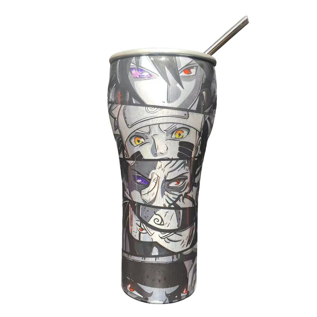 Naruto Anime 30oz Tumbler with Lid and Straw, Stainless Steel Insulated Travel Cup, Naruto Sasuke Kakashi Itachi Character Printed Coffee Mug, Naruto Merch Water Bottle Gift for Anime Fans