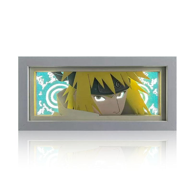 Naruto Anime Paper Cut Light Box, 3D Paper Carving LED Frame Lamp, Sharingan Character Night Light, Desktop Wall Art Decor, Collectible Anime Gift for Naruto Fans