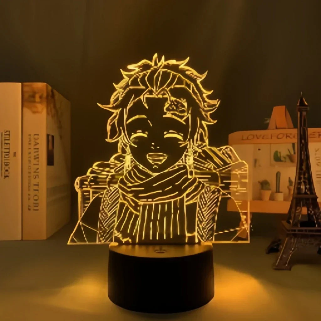 Demon Slayer 3D Illusion LED Night Light, Kimetsu No Yaiba Anime Character Table Lamp, Touch Control 7 Color Changing Acrylic Night Lamp, Bedroom Desktop Decor Birthday Gift for Demon Slayer Fans