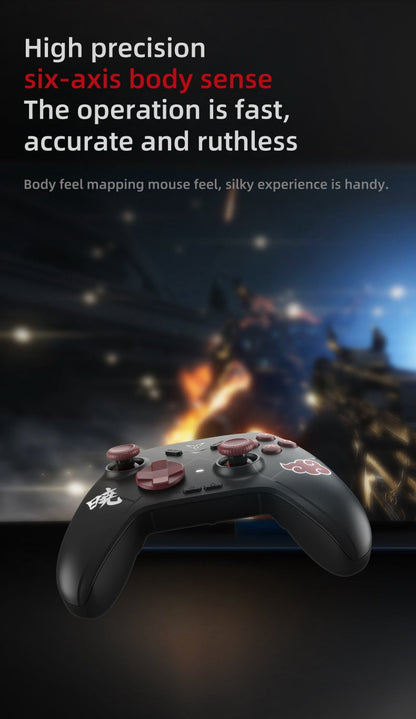 Naruto Akatsuki Cloud Wireless Game Controller, Anime Bluetooth Gamepad, No Drift Hall Joystick Gaming Controller, Custom Programmable Buttons Game Controller, Naruto Akatsuki Merch Gift for Anime & Game Fans
