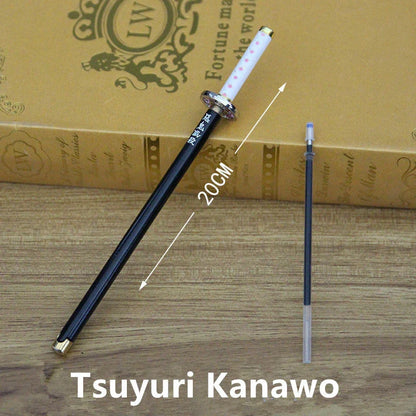 Demon Slayer Katana Shape Gel Pen, Kimetsu No Yaiba Nichirin Sword Replica Writing Pen, Anime Sword Themed Stationery Ballpoint Pen with Scabbard, Collectible Anime Office School Supplies Gift for Demon Slayer Fans