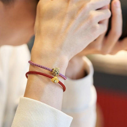 One Piece Anime Braided Rope Bracelet, Luffy Straw Hat Devil Fruit Gold Bead Charm Wristband, Adjustable Anime Cosplay Bracelet Jewelry, Collectible Accessories Gift for One Piece Fans