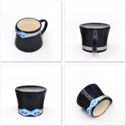 One Piece Anime Hat Shaped Ceramic Mug, Luffy Ace Sabo Chopper 3D Hat Coffee Cup, Creative Novelty Tea Mug, One Piece Collectible Drinkware Gift for Anime Fans