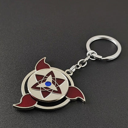 Naruto Sasuke Itachi Kakashi Rotating Sharingan Keychain Metal Anime Pendant Key Ring Cosplay Accessory Collectible Key Charm Gift For Anime Fans