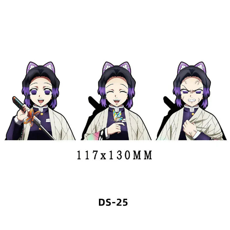 Demon Slayer 3D Lenticular Motion Stickers, Anime Changing Flip Stickers, Nezuko Tanjiro Zenitsu Giyuu Mitsuri Shinobu Waterproof Decals, Holographic Shift Stickers for Laptop Water Bottle Car, Anime Fan Collectible Sticker