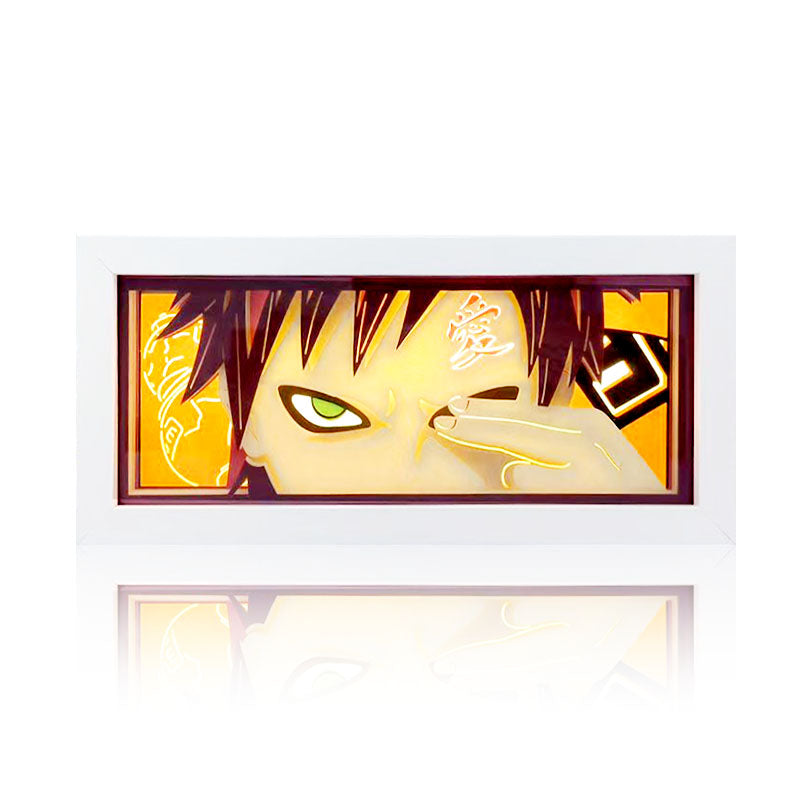 Naruto Anime Paper Cut Light Box, 3D Paper Carving LED Frame Lamp, Sharingan Character Night Light, Desktop Wall Art Decor, Collectible Anime Gift for Naruto Fans