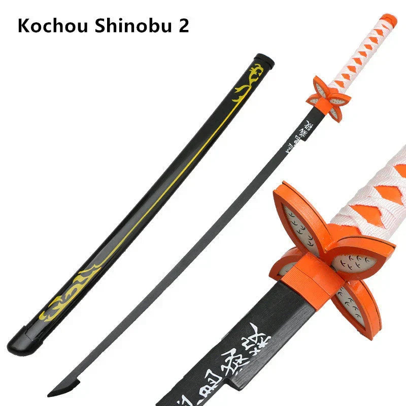 Demon Slayer Cosplay Nichirin Sword, Bamboo Blade Katana Replica, Anime Demon Slayer Prop Sword with Scabbard and Belt, Tanjiro Zenitsu Rengoku Giyuu Cosplay Weapon for Halloween