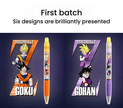 Dragon Ball Z Anime Retractable Ballpoint Pens, Goku Vegeta Gohan Trunks Character Printed Gel Ink Pens, Anime Themed School Office Writing Stationery, Collectible Gift for Dragon Ball Fans