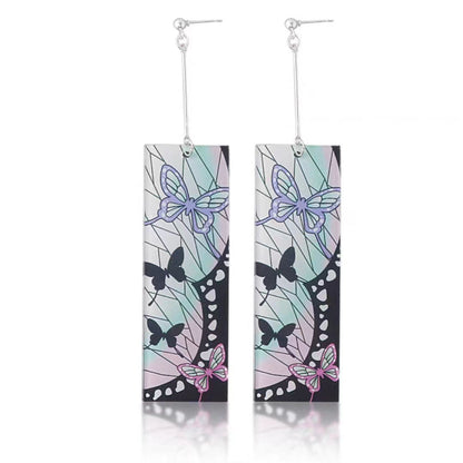 Demon Slayer Anime Earrings, Tanjiro Hanafuda Drop Dangle Earrings, Multiple Styles Acrylic Cosplay Earrings, Demon Slayer Kimetsu No Yaiba Jewelry, Anime Cosplay Accessories Gift for Demon Slayer Fans