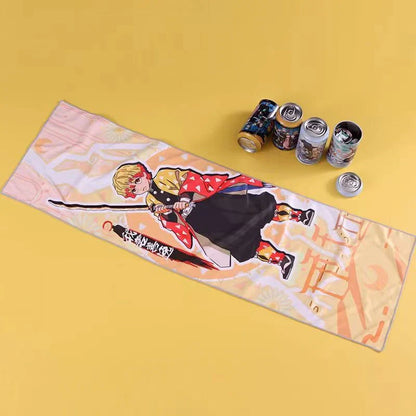 Demon Slayer Anime Cooling Towel Blind Box, Instant Cooling Sports Towel, Microfiber Quick Dry Ice Towel for Gym Running Cycling Workout, Canned Random Anime Character Chilling Towel, Anime Fan Collectible Gift