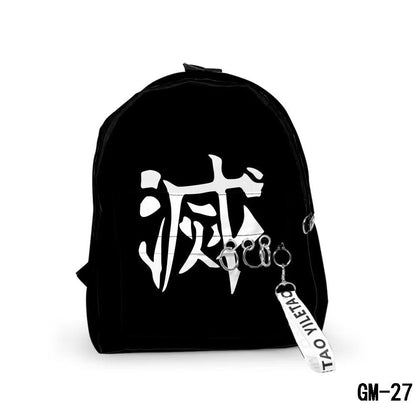 Demon Slayer Anime Backpack, Multi Styles Tanjiro Nezuko Zenitsu Rengoku Printed School Backpack, Lightweight Casual Daypack, Demon Slayer Merch Bookbag Gift for Teens Anime Fans
