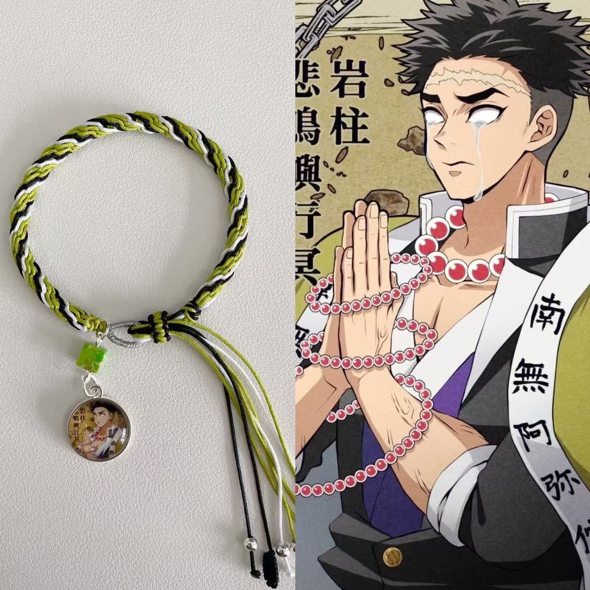 Demon Slayer Anime Braided Rope Bracelet, Kimetsu No Yaiba Character Themed Handmade Wristband, Tanjiro Nezuko Zenitsu Rengoku Cosplay Tassel Bracelets, Anime Jewelry Gift for Demon Slayer Fans