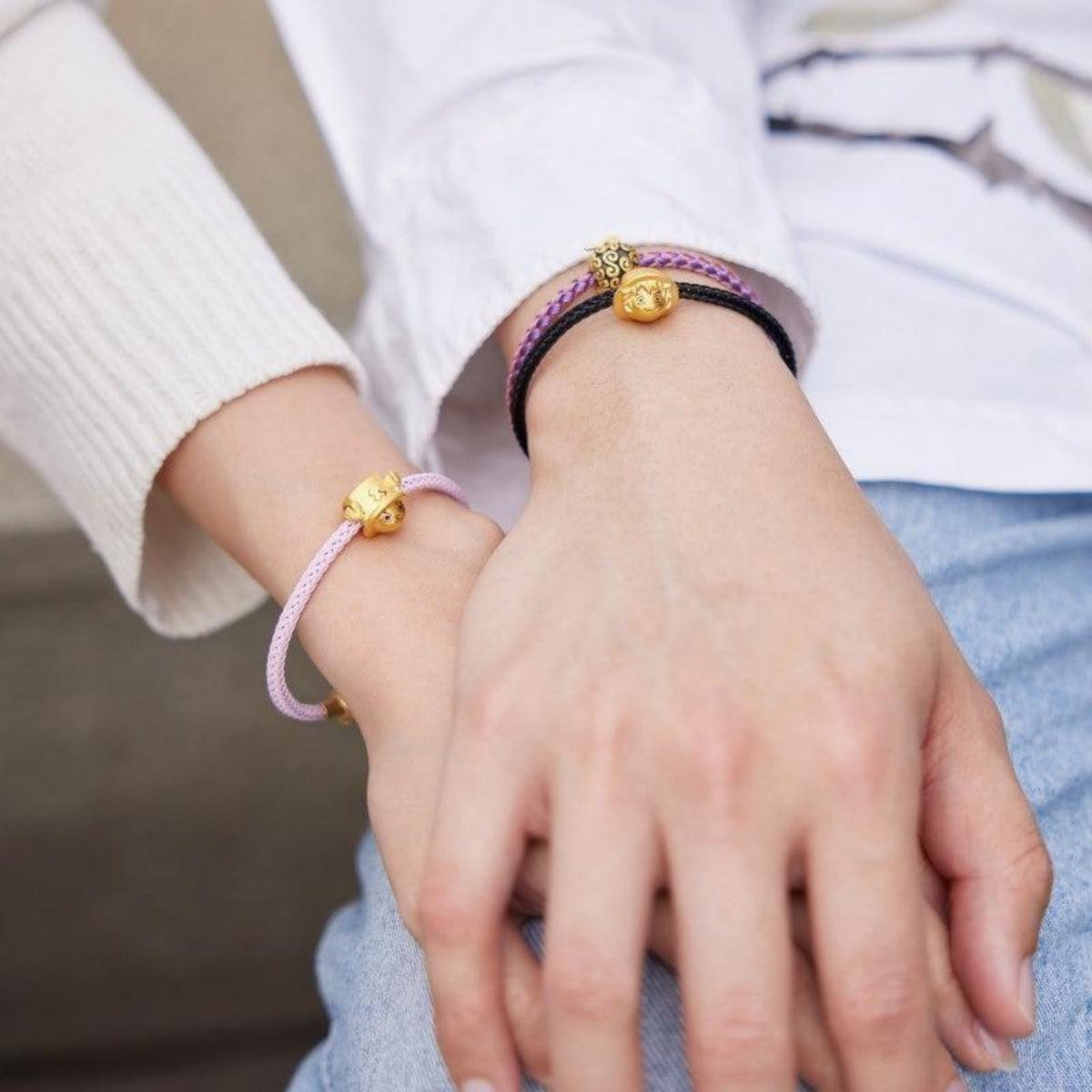 One Piece Anime Braided Rope Bracelet, Luffy Straw Hat Devil Fruit Gold Bead Charm Wristband, Adjustable Anime Cosplay Bracelet Jewelry, Collectible Accessories Gift for One Piece Fans