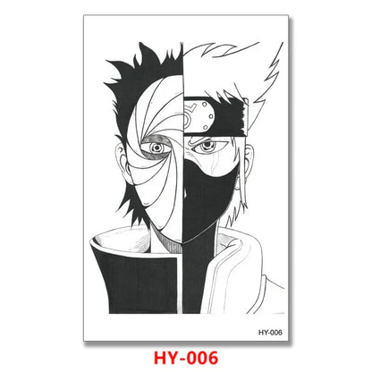 Naruto Anime Temporary Tattoo Stickers, Sharingan Akatsuki Uchiha Waterproof Fake Tattoos, Cosplay Body Art Stickers, Anime Party Decorations Gift for Naruto Fans