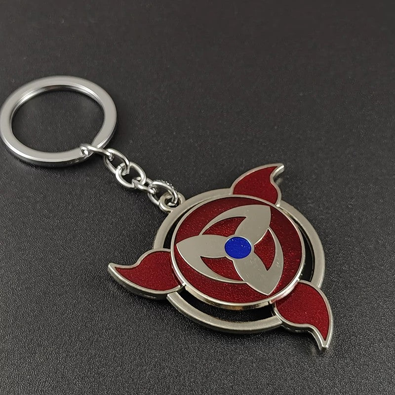 Naruto Sasuke Itachi Kakashi Rotating Sharingan Keychain Metal Anime Pendant Key Ring Cosplay Accessory Collectible Key Charm Gift For Anime Fans