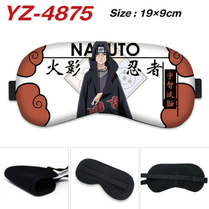 Naruto Anime Sleep Eye Mask, Uchiha Sasuke Itachi Madara Sakura Printed Blindfold, Soft Comfort Light Blocking Eye Cover for Travel Nap, Multiple Styles, Anime Fan Gift
