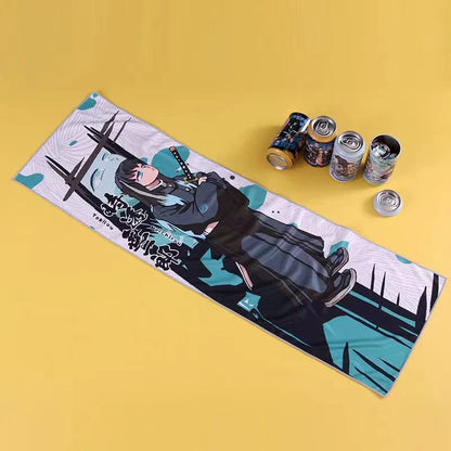 Demon Slayer Anime Cooling Towel Blind Box, Instant Cooling Sports Towel, Microfiber Quick Dry Ice Towel for Gym Running Cycling Workout, Canned Random Anime Character Chilling Towel, Anime Fan Collectible Gift