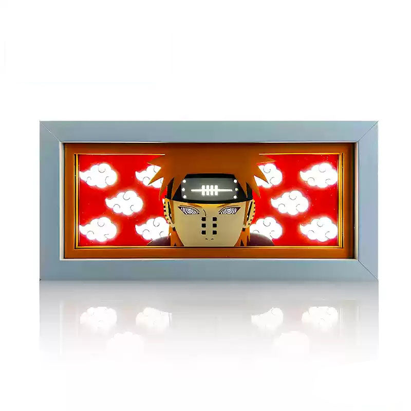 Naruto Anime Paper Cut Light Box, 3D Paper Carving LED Frame Lamp, Sharingan Character Night Light, Desktop Wall Art Decor, Collectible Anime Gift for Naruto Fans