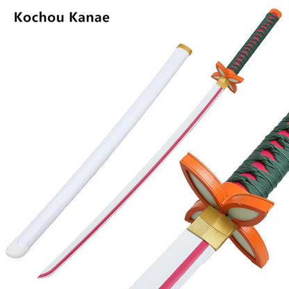 Demon Slayer Cosplay Nichirin Sword, Bamboo Blade Katana Replica, Anime Demon Slayer Prop Sword with Scabbard and Belt, Tanjiro Zenitsu Rengoku Giyuu Cosplay Weapon for Halloween