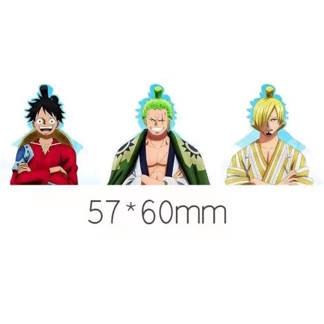 One Piece 3D Motion Stickers, Lenticular Anime Character Decals, Luffy Zoro Nami Changing Image Sticker, Waterproof Peekers Sticker for Car Laptop Water Bottle, One Piece Fans Collectible Decor