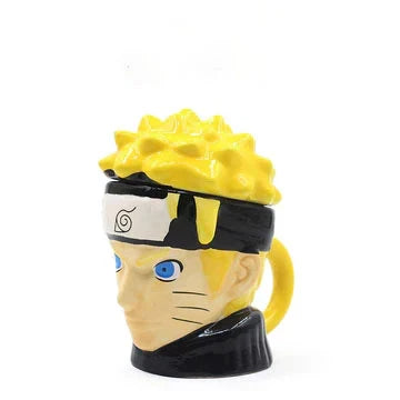 Naruto 3D Sculpted Ceramic Mug, Uzumaki Naruto Character Head Coffee Cup, Anime Naruto Shaped Drinking Mug, Novelty Tea Cup, Collectible Desk Decor Gift for Naruto Fans