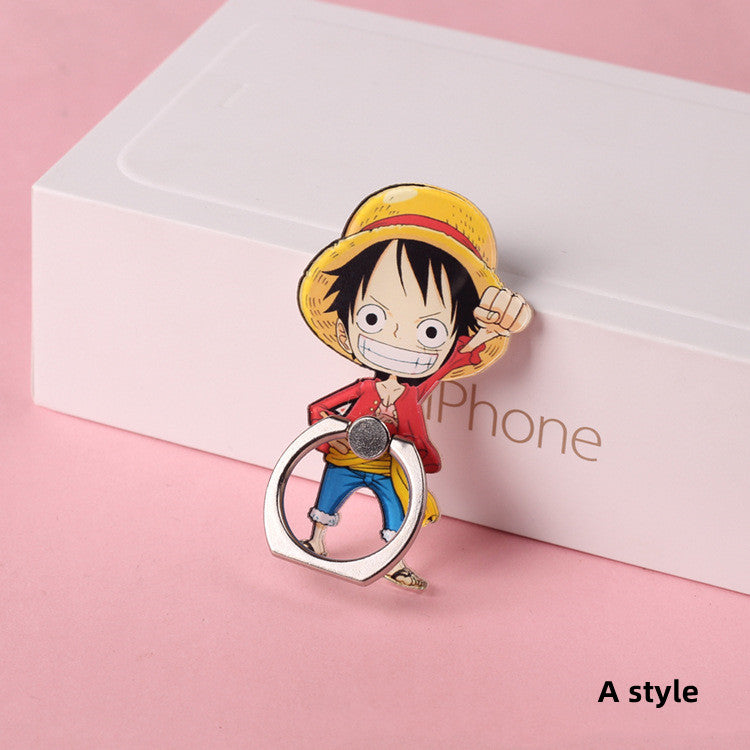 One Piece Anime Phone Ring Holder, Luffy Chopper Sanji & Pirate Skull Logo 360° Rotatable Finger Ring Stand, Universal Adhesive Mobile Phone Grip Kickstand, Cute Anime Phone Accessory Gift for One Piece Fans