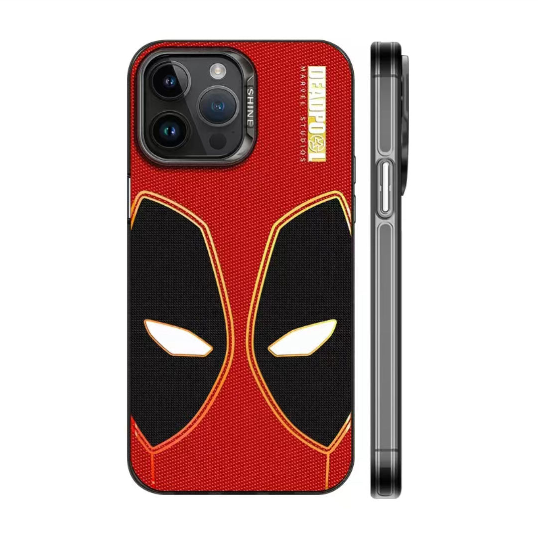 Marvel Deadpool & Wolverine Mask Phone Case for iPhone, Marvel Superhero Full Print Protective Cover, Shockproof Anti-Scratch Phone Shell, 4 Styles Available, Comic Character Collectible Phone Case Gift for Marvel Fans