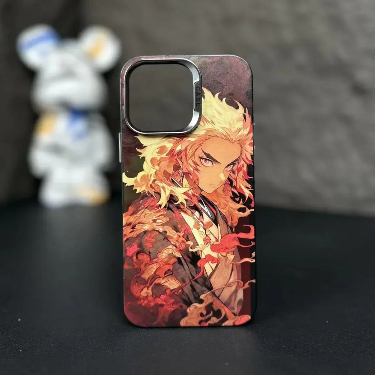 Demon Slayer Anime Phone Case, Rengoku Kyojuro Tanjiro HD Print Shockproof Protective Hard Back Cover, Matte Texture Phone Case for iPhone, Anime Fan Gift