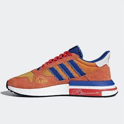 Dragon Ball Z Goku Retro Running Sneakers, DBZ Goku Orange Blue Anime Casual Shoes, Classic Anime Character Athletic Trainers, Dragon Ball Z Cosplay Walking Shoes for Men Women Anime Fans