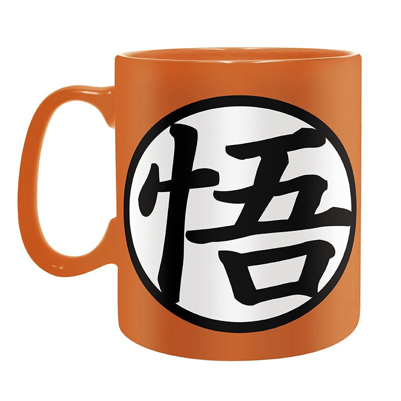 Dragon Ball Z Ceramic Coffee Mug, Goku "悟" & Master Roshi "亀" Logo Orange Tea Cup, 11oz Anime Printed Drinking Mug, Novelty Drinkware, Collectible Gift for Dragon Ball Fans