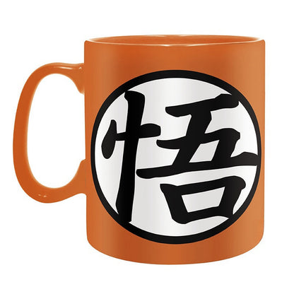 Dragon Ball Z Ceramic Coffee Mug, Goku "悟" & Master Roshi "亀" Logo Orange Tea Cup, 11oz Anime Printed Drinking Mug, Novelty Drinkware, Collectible Gift for Dragon Ball Fans