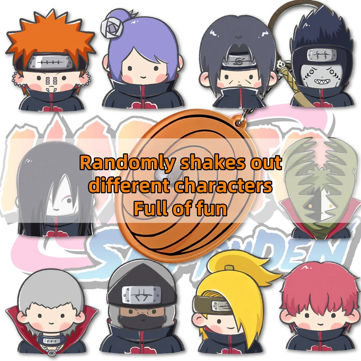 Naruto Obito Mask Acrylic Keychain, Anime Tobi Spiral Mask Rotatable Key Ring, Cute Cartoon Character Pendant, Backpack Bag Charm Collectible Gift for Naruto Fans
