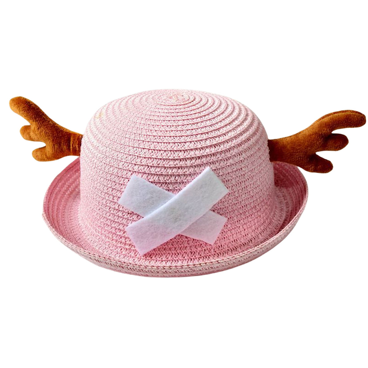One Piece Tony Tony Chopper Cosplay Straw Hat, Anime Chopper Antler Bucket Hat, Multicolor Summer Sun Hat, Anime Costume Accessory Gift for One Piece Fans