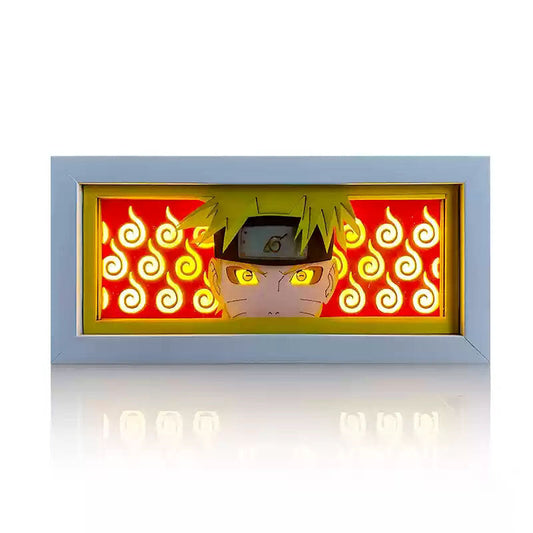 Naruto Anime Paper Cut Light Box, 3D Paper Carving LED Frame Lamp, Sharingan Character Night Light, Desktop Wall Art Decor, Collectible Anime Gift for Naruto Fans
