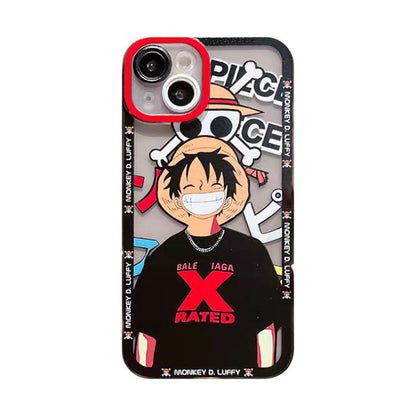One Piece Anime Phone Case for iPhone, Luffy Zoro Character Print Clear Protective Case, Shockproof Soft TPU Bumper Cover, Cute Anime Manga Phone Shell, Anime Merch Gift for One Piece Fans