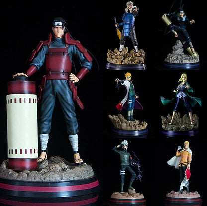 Naruto Hokage Series GK Figurine, All Generations Hokage Anime Statue, Hashirama Tobirama Minato Tsunade Naruto Kakashi Collectible Figure, High Detailed Resin Model, Desktop Display Ornament Gift for Naruto Fans