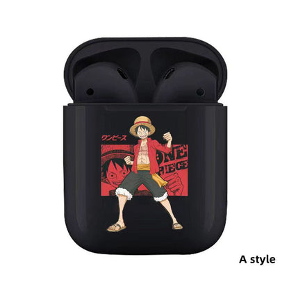 One Piece Anime TWS Wireless Earbuds, Luffy Zoro Sanji Chopper Skull Logo Printed Bluetooth Earphones, Stereo In-Ear Headphones with Portable Charging Case, Anime Fan Gift Wireless Headset