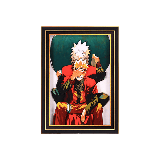 Naruto Jiraiya 3D Layered Paper Cut Art Frame, Anime Jiraiya Paper Carving Shadow Box, Stratified Handmade Paper Craft Painting, Wall & Desktop Display Decor, Collectible Art Gift for Naruto Anime Fans