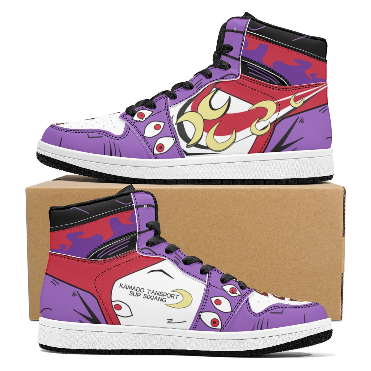 Demon Slayer Kokushibo Anime High Top Sneakers, Upper Moon One Kokushibo Printed Casual Shoes, Anime Cosplay Streetwear Footwear, Demon Slayer Merch Sneakers Gift for Anime Fans