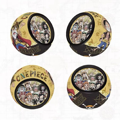One Piece Anime Sphere Desk Clock, Round Ball Shape Analog Table Clock, One Piece Characters Collectible Decor Clock, Silent Non Ticking Desktop Ornament Gift for Anime Fans