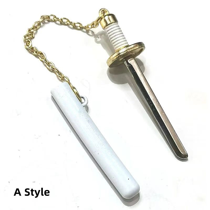 One Piece Roronoa Zoro Mini Katana Keychain, Anime Metal Sword Pendant with Scabbard, 4 Styles Wado Ichimonji Sandai Kitetsu Shusui Enma Replica, Collectible Bag Charm & Anime Fan Gift