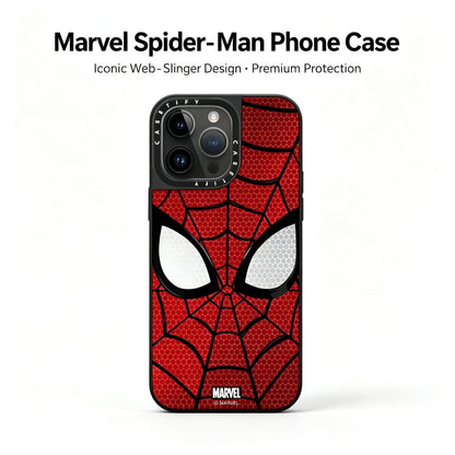 Marvel Spider‑Man Classic Mask & Suit Pattern iPhone Phone Case, Anti‑Drop Shockproof Protective Phone Cover, Raised Camera Bezel Precise Cutout Phone Shell, 2 Styles Available