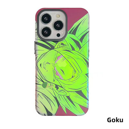 Dragon Ball Z Anime Phone Case for iPhone, Manga Style Goku Vegeta Buu Printed Protective Phone Cover, DBZ Comic Shockproof Hard Shell Case for iPhone Series Anime Fans