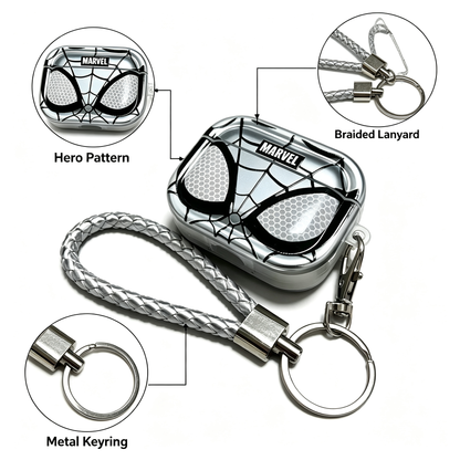 Marvel Spider-Man AirPods Case, Hard PC Protective Cover with Braided Lanyard & Keychain, Shockproof Anti-Scratch Earphone Case for AirPods 1/2/3 Pro, Anime Superhero Earbud Shell Gift for Fans