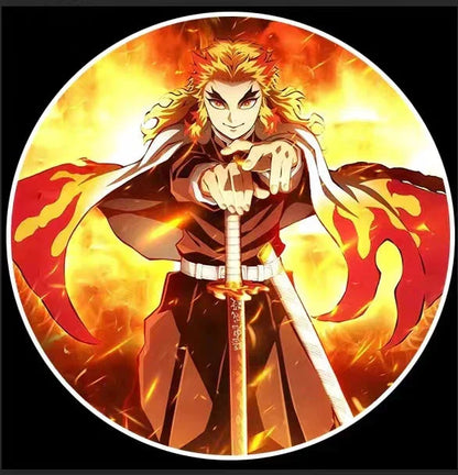 Demon Slayer Anime Car Door Projector Lights, HD Welcome Shadow Logo Lamp, Rengoku Tengen Tanjiro Nezuko Pattern Courtesy Light, Wireless Car Door LED Projector, Demon Slayer Car Decor Gift for Anime Fans