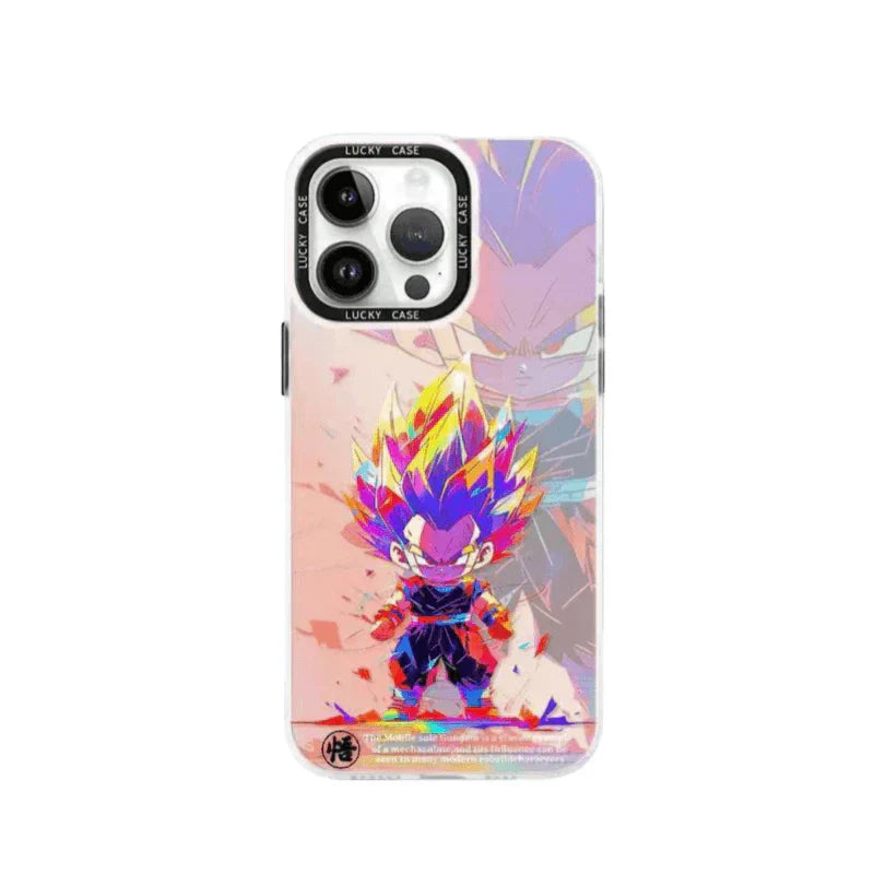 Dragon Ball Z Anime Phone Case for iPhone, Ultra Instinct Goku & Vegeta Q Version Character Print Protective Case, DBZ Anime Cartoon Shockproof Phone Cover for iPhone Series